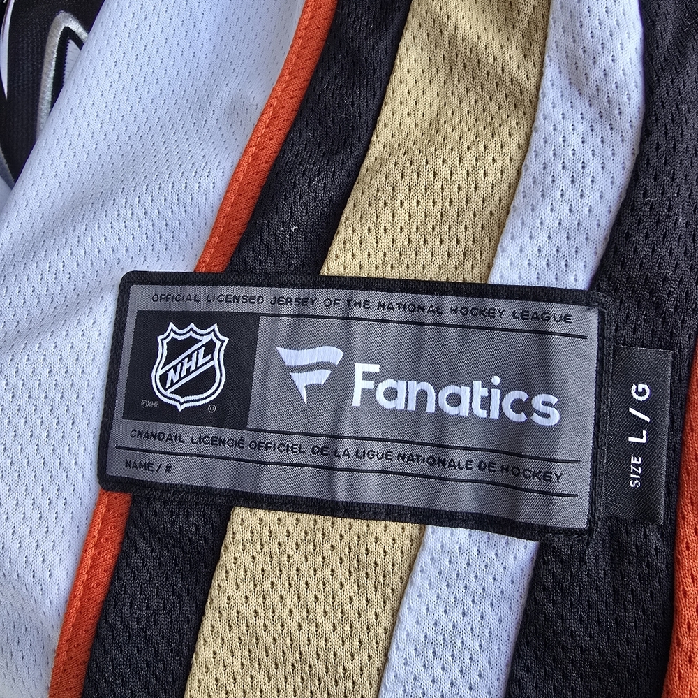 Fanatics Anaheim Ducks Blank Jersey - Black, White, Gold, Red - Picture 6 of 6